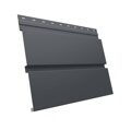 Металлический сайдинг Квадро брус Satin с пленкой RAL 7024 Мокрый асфальт 0,5