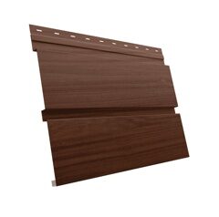 Металлический сайдинг Квадро брус Print Elite с пленкой RAL Choco Wood 0,45